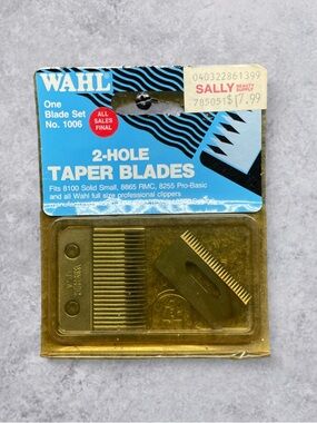 Wahl #1006 2-Hole Taper Blades NOS Vintage Sealed Made USA Clipper Blade Set